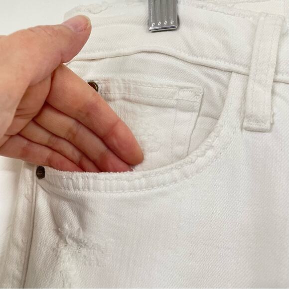 Joes Jeans Vintage Reserve White Distressed Easy Crop Jeans Womens 28 Straight - Picture 6 of 14